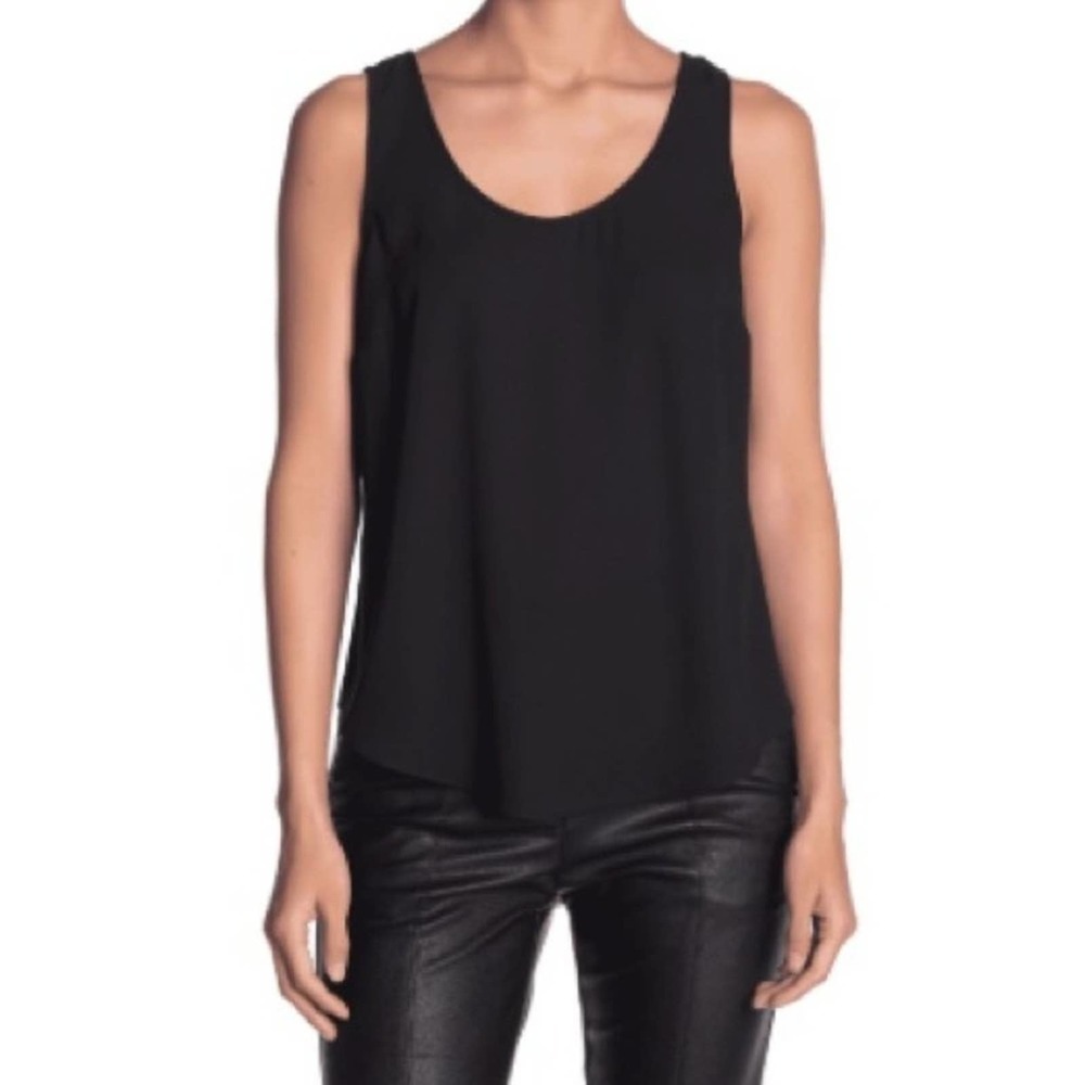 J. Crew Black Drapey Tank Top with Silky Hem XS